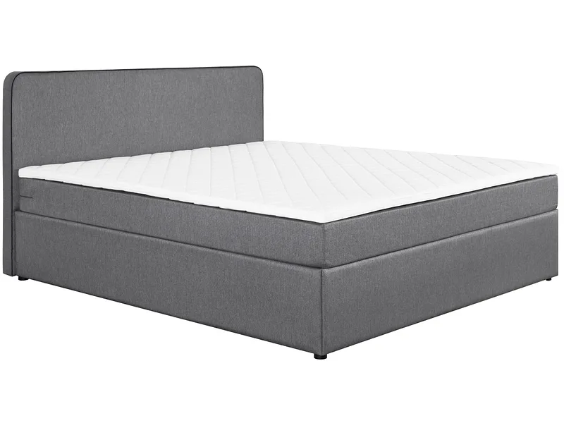 Boxspringbett ANTON grau 140x200cm halbfest
