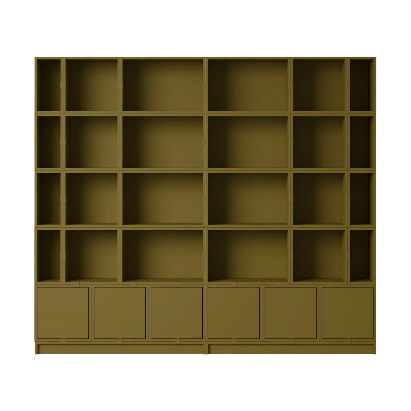 Muuto Stacked förvaringssystem bokhylla konfiguration 1 Brown Green