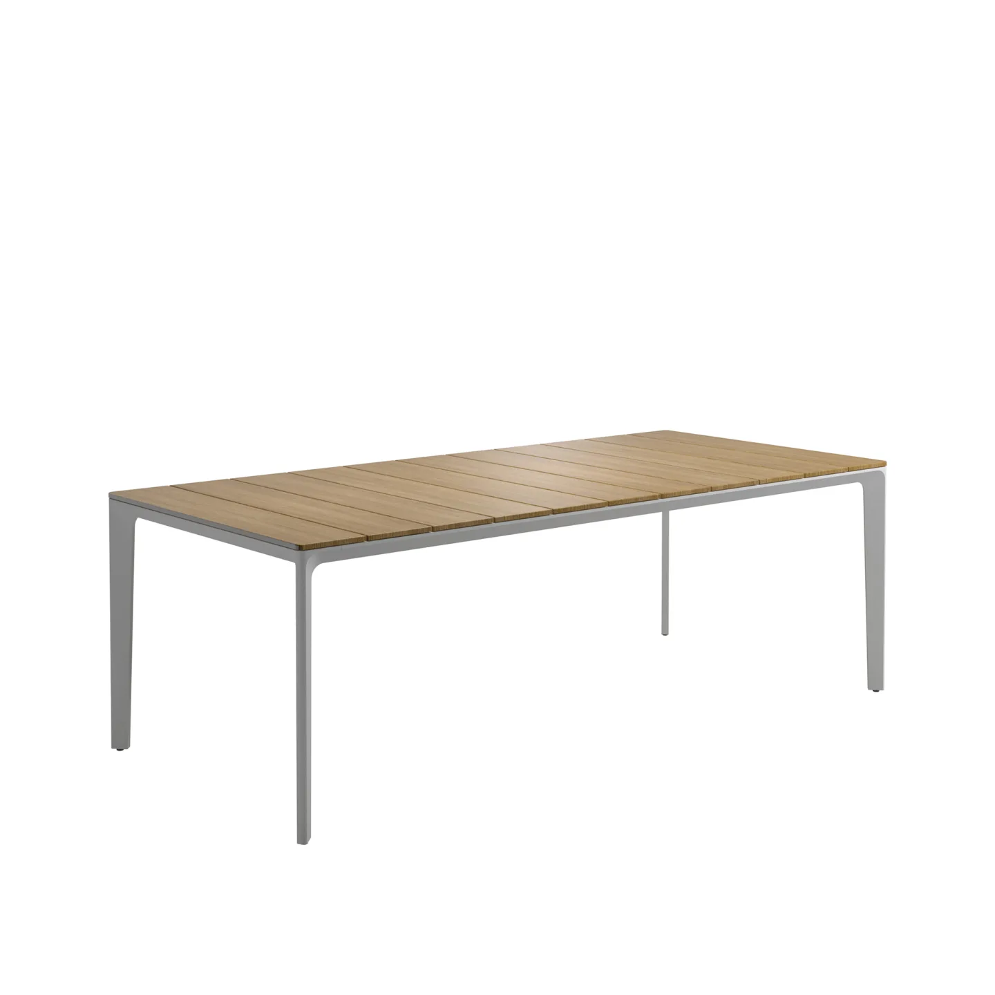 Gloster - Carver 100 x 220 cm Square Dining Table Teak, Frame White - Matbord utomhus - Henrik Pedersen - Vit - Metall/Trä