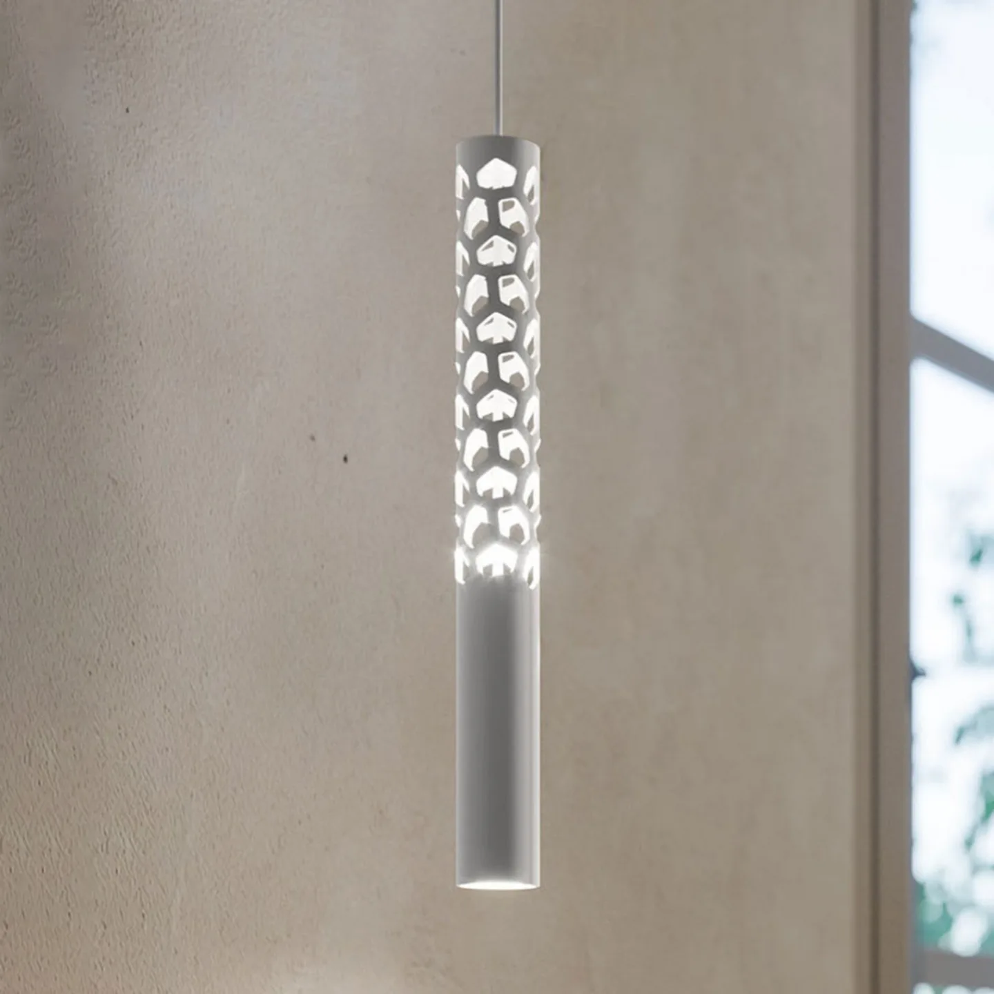 Squiggle H6 Pendel Matt White - Rotaliana - Stue - Design - Metall - Med en lyskilde