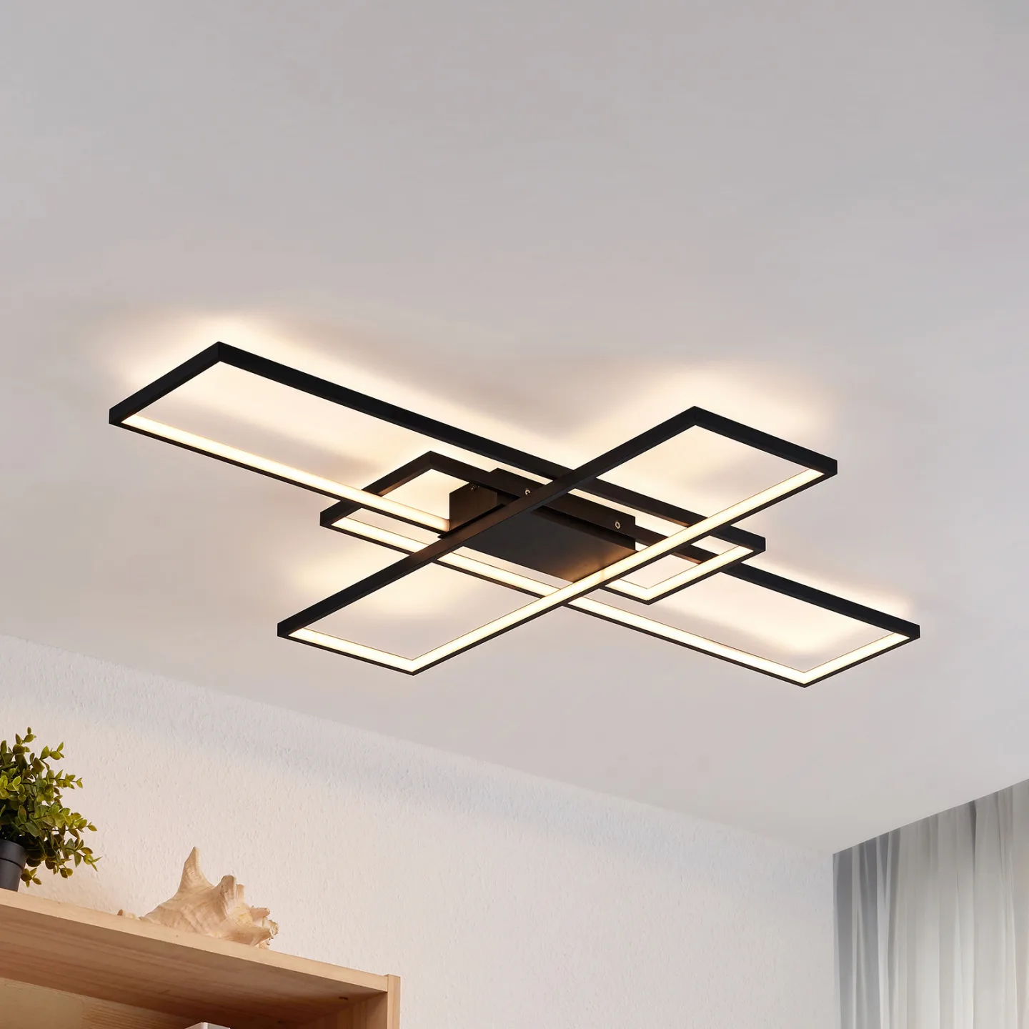 Tetson LED Loftlampe Black - Lindby - Stue - Moderne - Metal - Med flere lyskilder