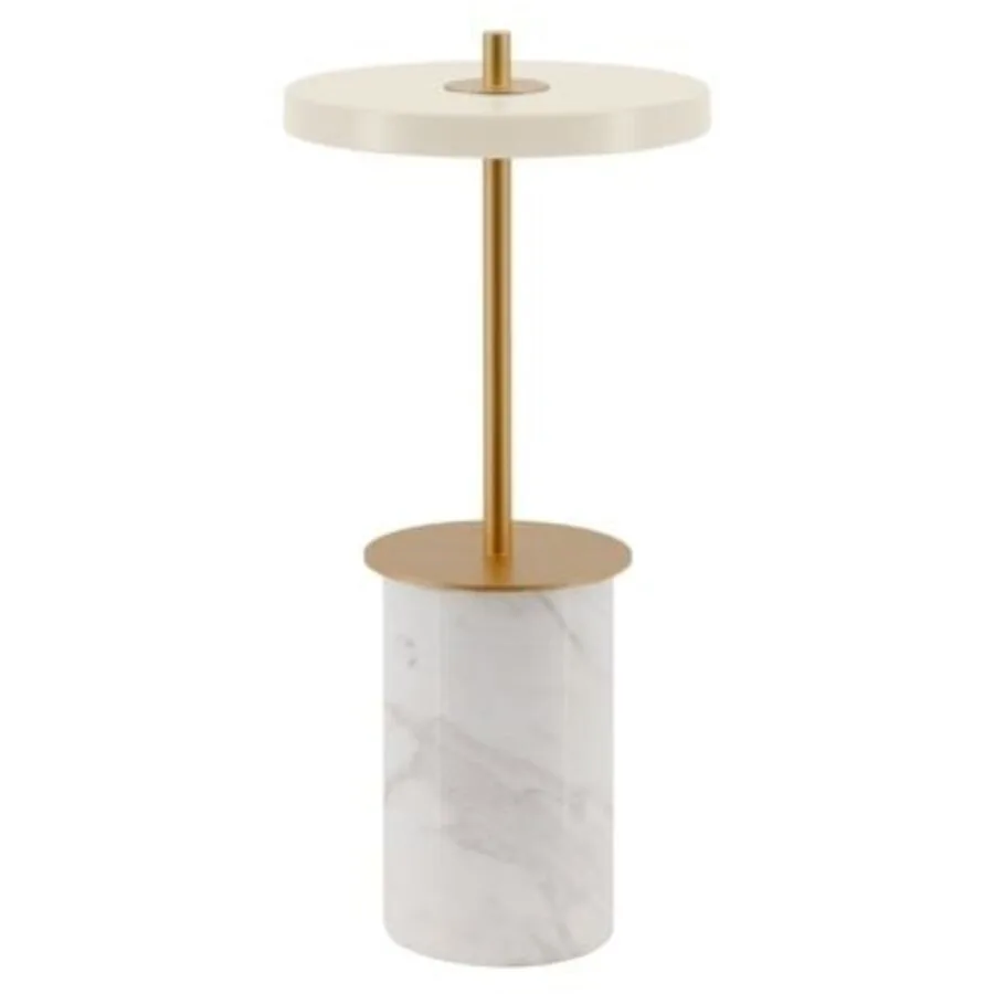 Asteria Move Portable Tischleuchte Mini White Marble - UMAGE Asteria Move Mini - Terrasse - Design - Stein - Mit Schirm