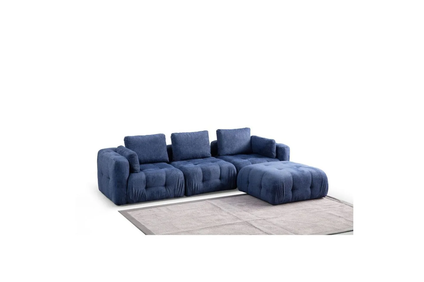 Yvara Soffa med Divan 4-sits - Blå