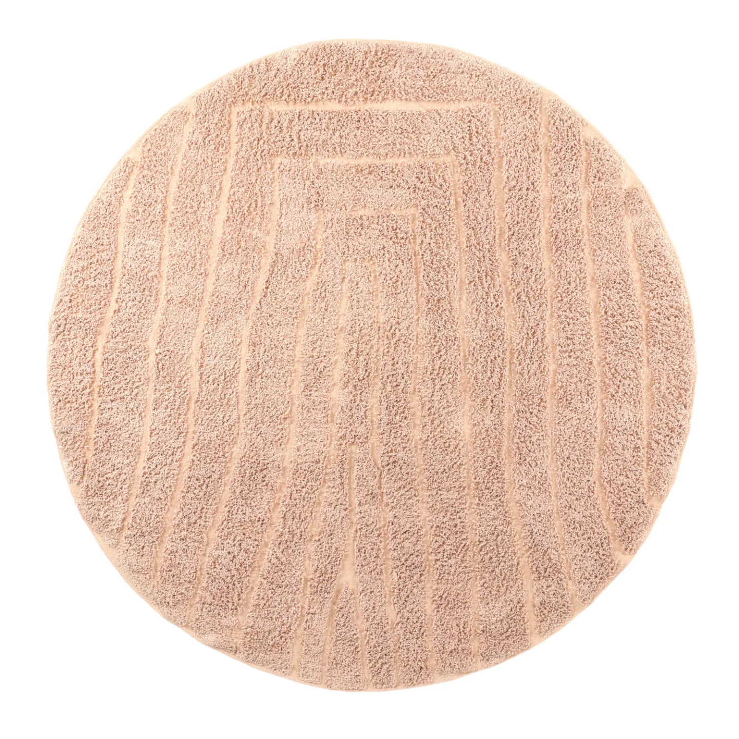 Runde tepper - Farley Natural Cotton Shaggy (rosa) (Størrelse: Ø 240 cm)