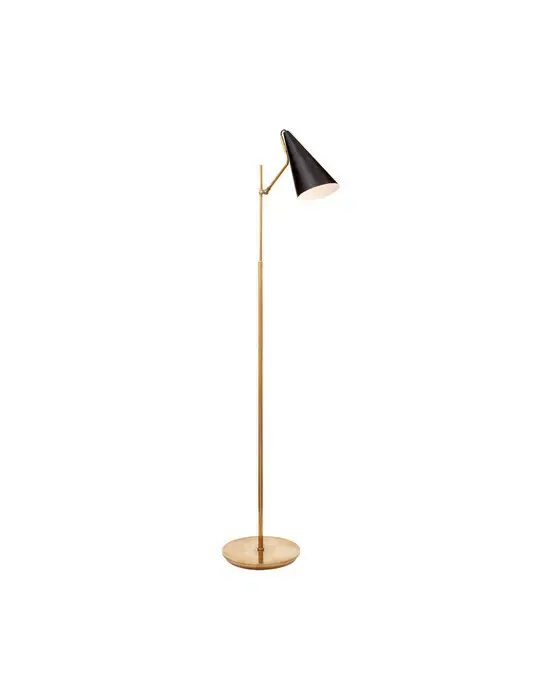 Clemente Floor Lamp Antique Brass with Black