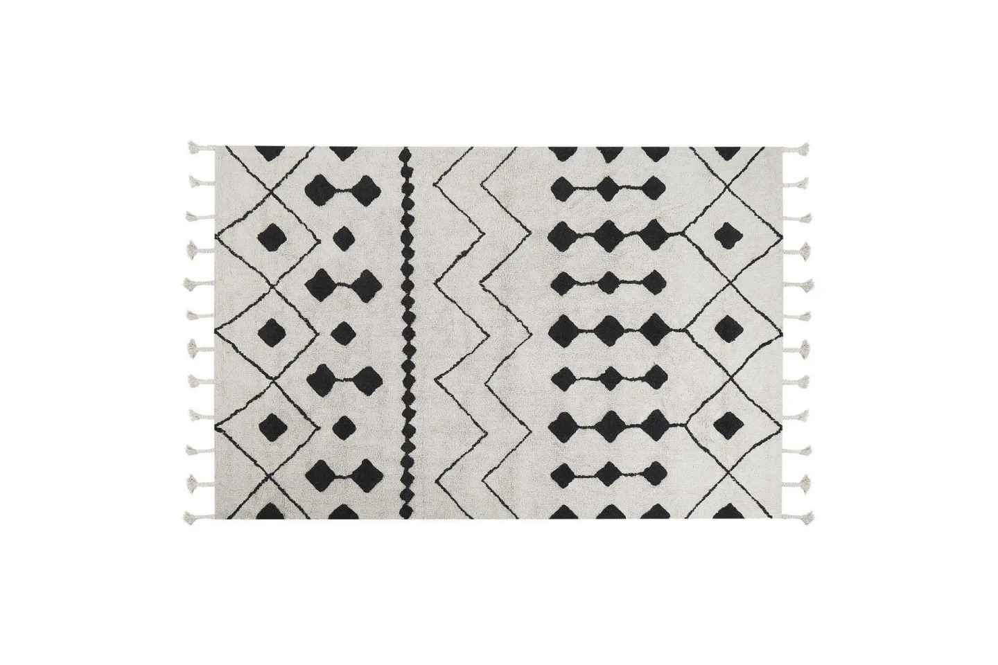 Khemisset Bomullsmatta 140x200 cm - Svart/Vit