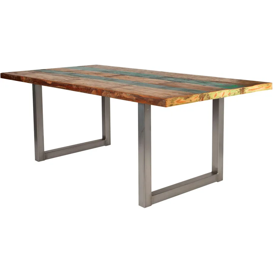 Esstisch Uwe bunt Recycletes Holz Massivholz B 160 T 85 cm