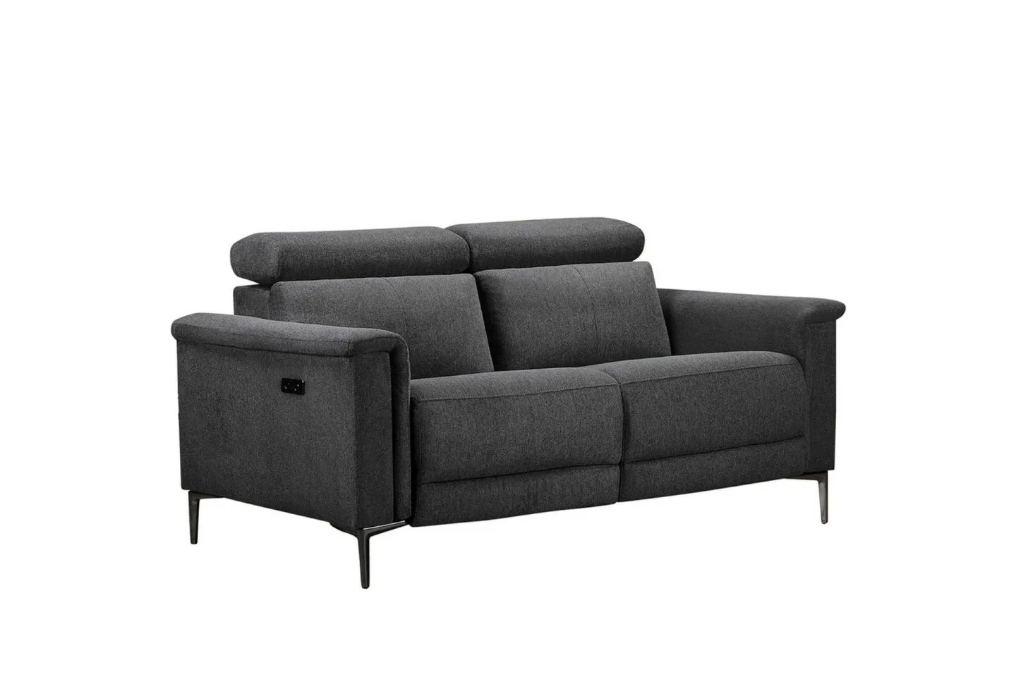 2-sitssoffa Lund Antracit, Belfast tyg, Elektrisk vilstol - Antracit, Belfast tyg, Elektrisk vilstol