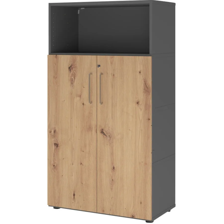 Aktenschrank Flexwall graphit, natur Holzwerkstoff B 41.7 cm H 145.2 cm