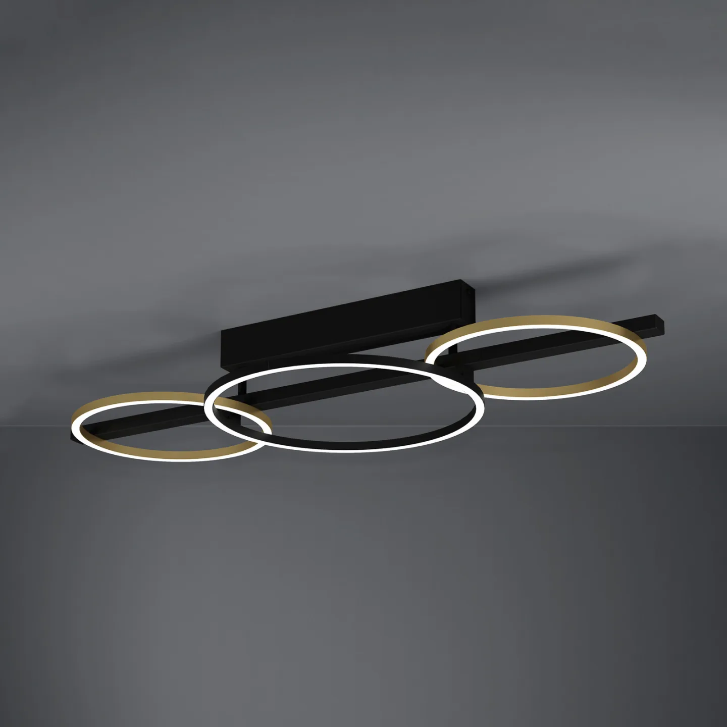 Lanacera LED-taklampe svart/gull 96 cm – Stars of Light - Stue - Moderne - Metall - Med flere lyskilder