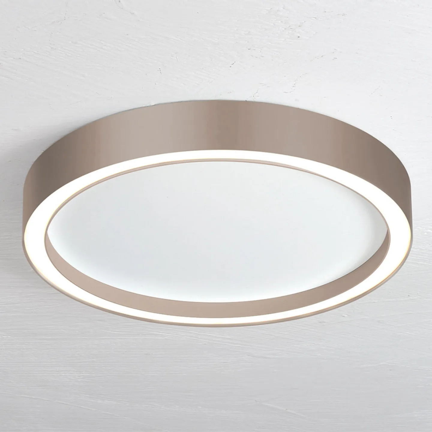 Aura LED-Deckenleuchte, weiß/taupe - Bopp - Wohnzimmer - Modern - Metall - Rund