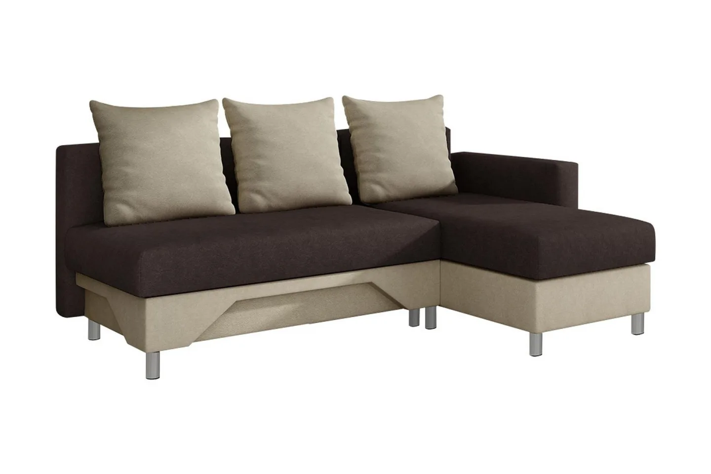 Tom Divanbäddsoffa 215x133x72 cm - Brun/Vit