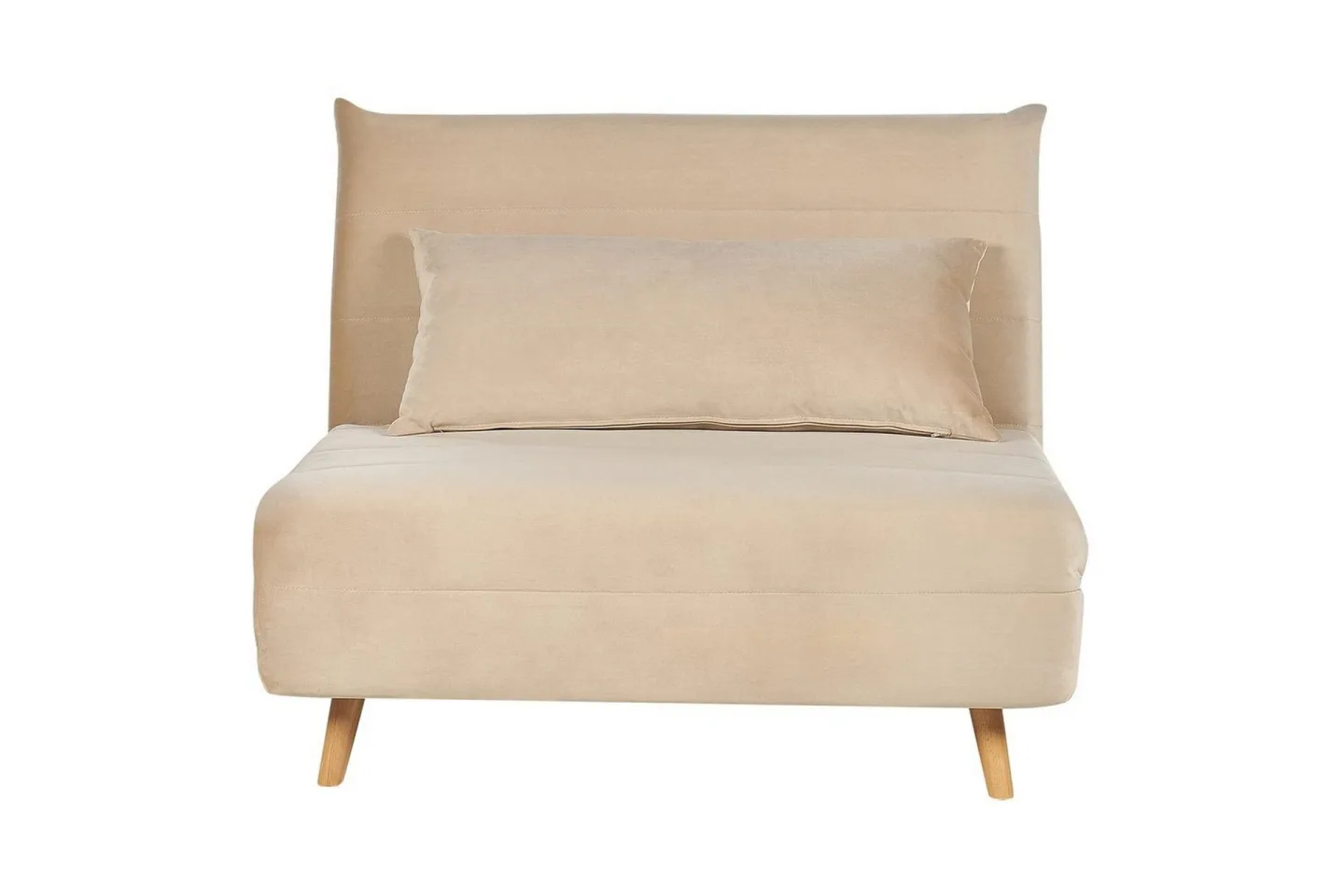 Bäddsoffa Setten - Beige, ljust trä