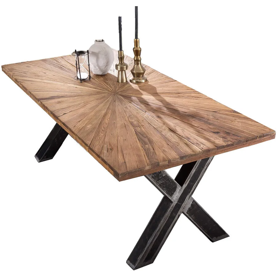 Esstisch Ralf natur Teak Massivholz B 200 T 100 cm