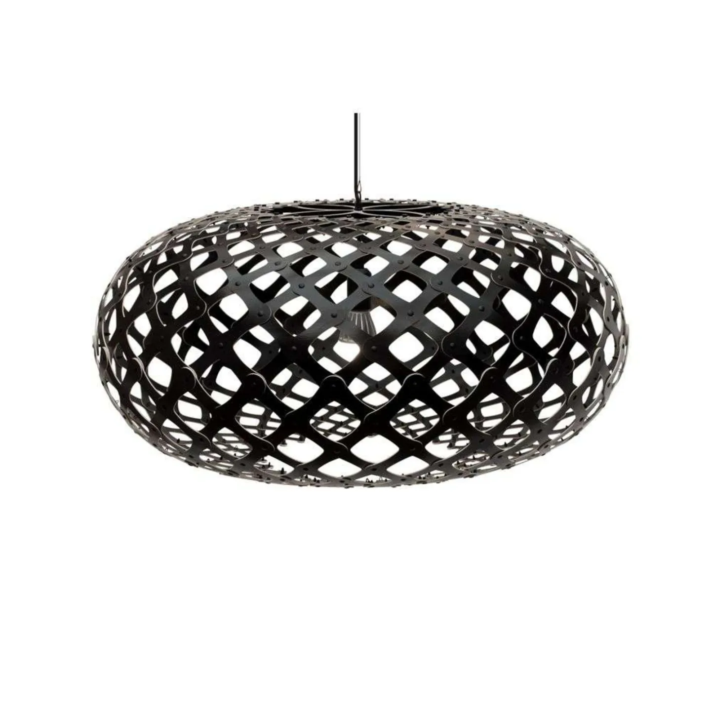 Kina Pendelleuchte Ø100 Schwarz 2 Seite - David Trubridge - Wohnzimmer - Bambus