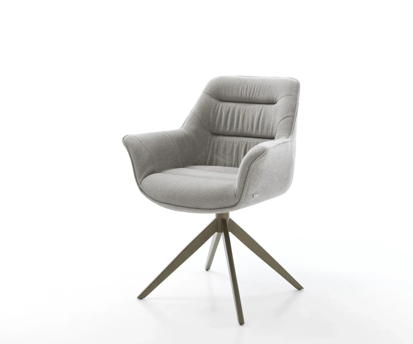 Drehstuhl Kaira-Flex Strukturstoff Soft Grau Kreuzgestell breit Effektfinish Titan 360° drehbar Wippfunktion