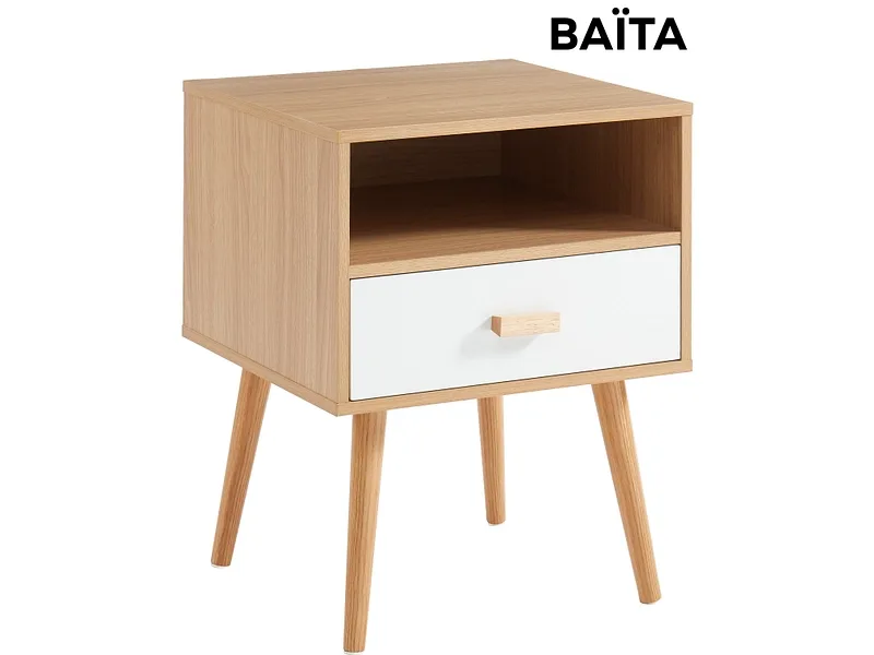 Nachttisch BAÏTA ULO 1 Schublade 40x39.5x50cm holz matt