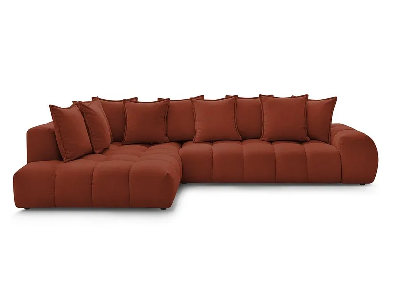 Ecksofa BOBOCHIC EVEREST Stoff mit Textur orange