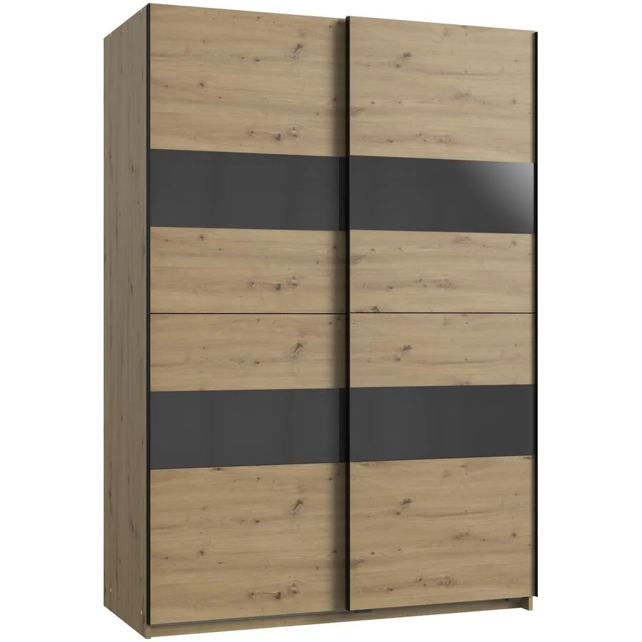 Kleiderschrank Akshay Eiche Nachbildung Holzwerkstoff B 135 cm
