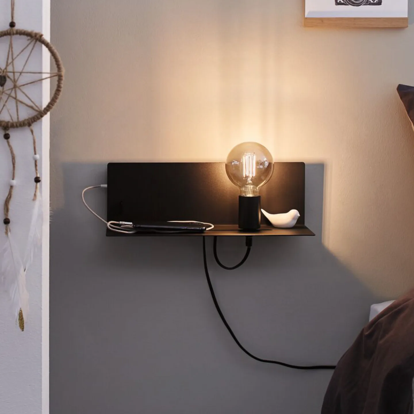 Devara vägglampa matt svart - Paulmann - Sovrum - Modern - Metall - Vinklad