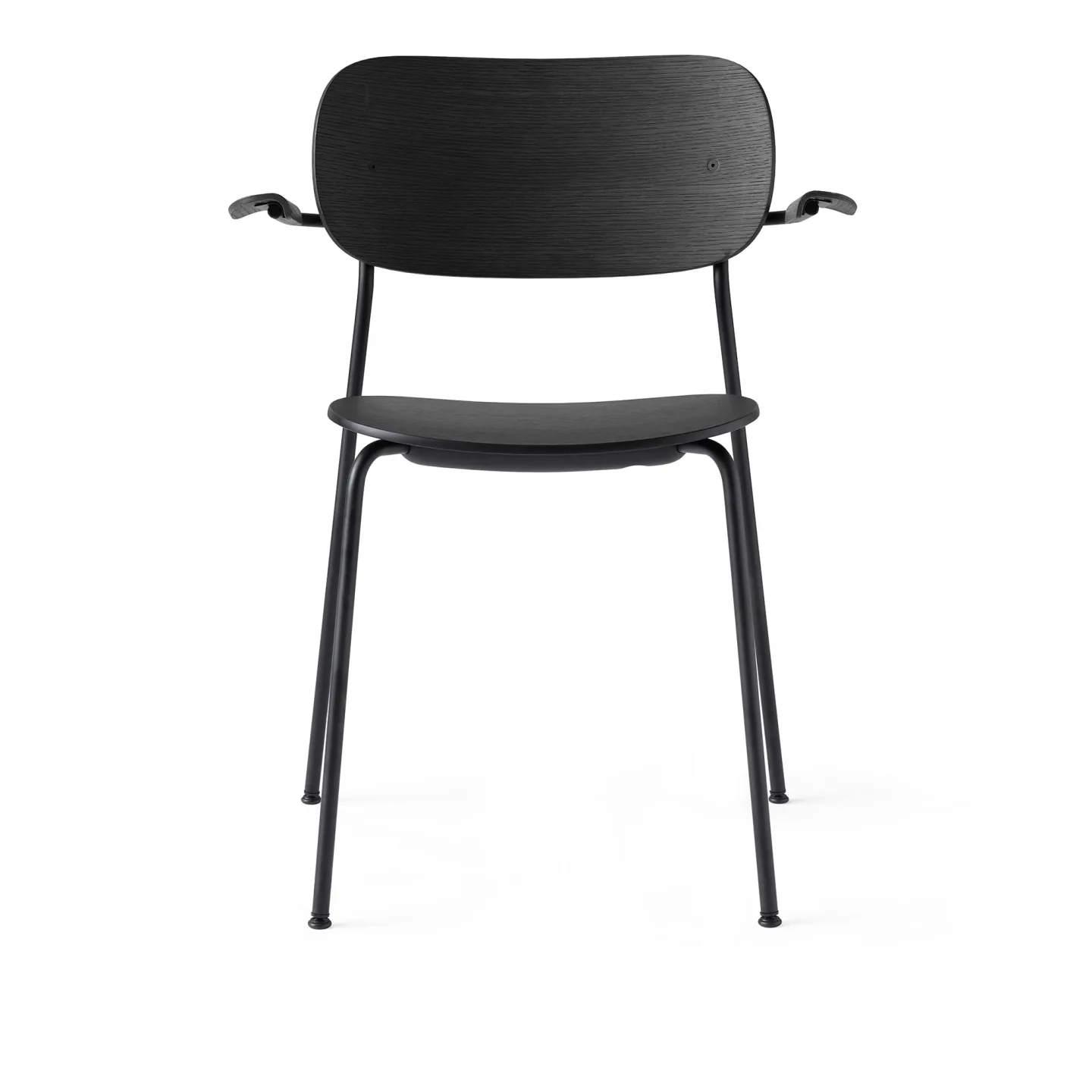 Audo Copenhagen - Co Chair Armrest Black Steel Base, Black Oak Seat - Matstolar - Norm Architects - Svart - Metall/Trä