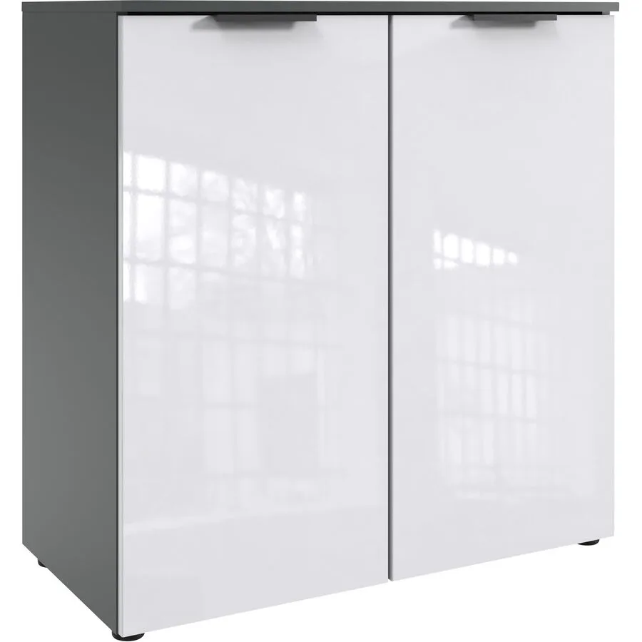 Kommode Sanko Weiss/graphit Holzwerkstoff B 81 H 84 cm