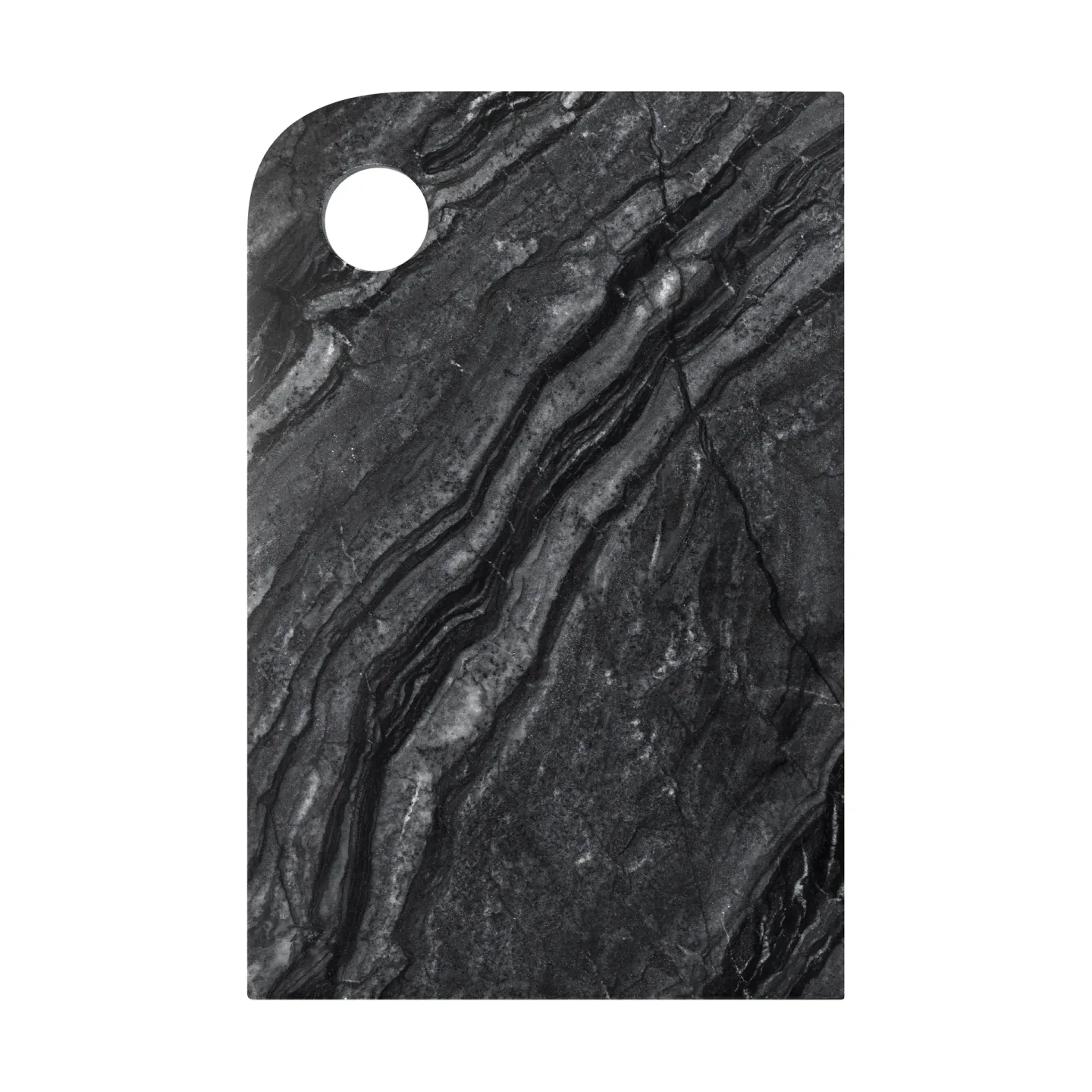Mette Ditmer Marble Serviertablett medium 20x30 cm Black-Grey