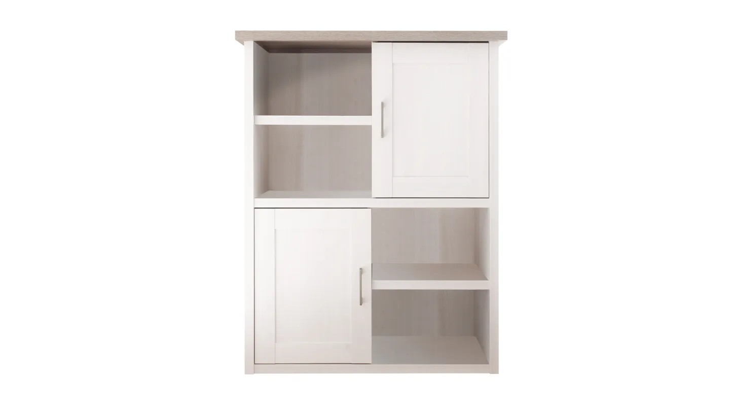 Highboard mit 2 Türen Pinie weiß 106 cm - LUCA