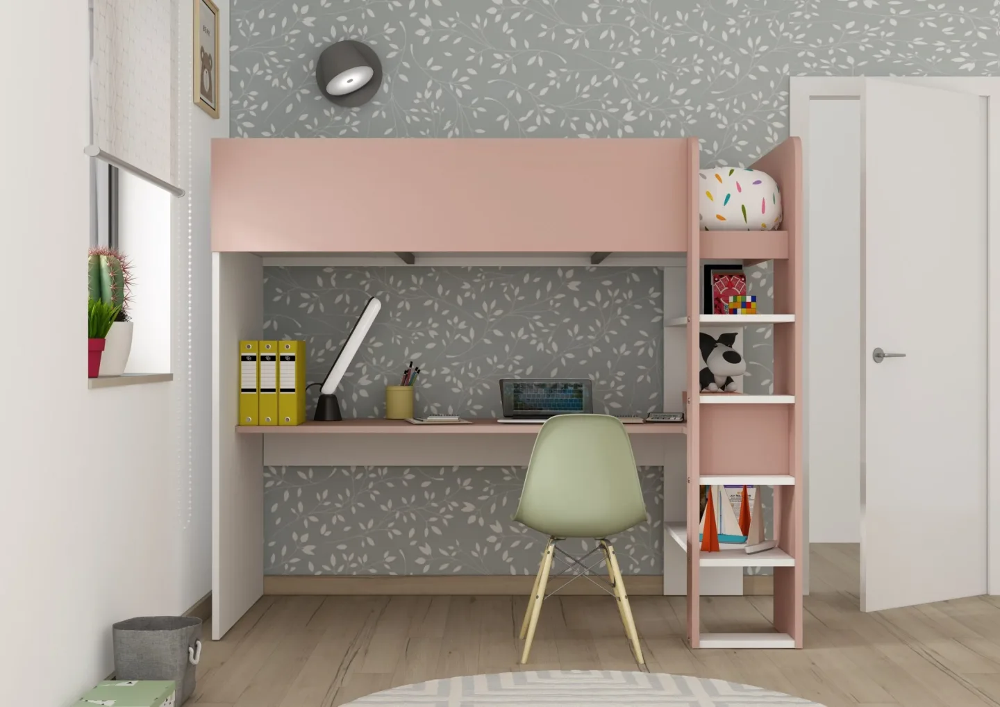 Drømmerom - Loftseng Trasman - rosa 90x200