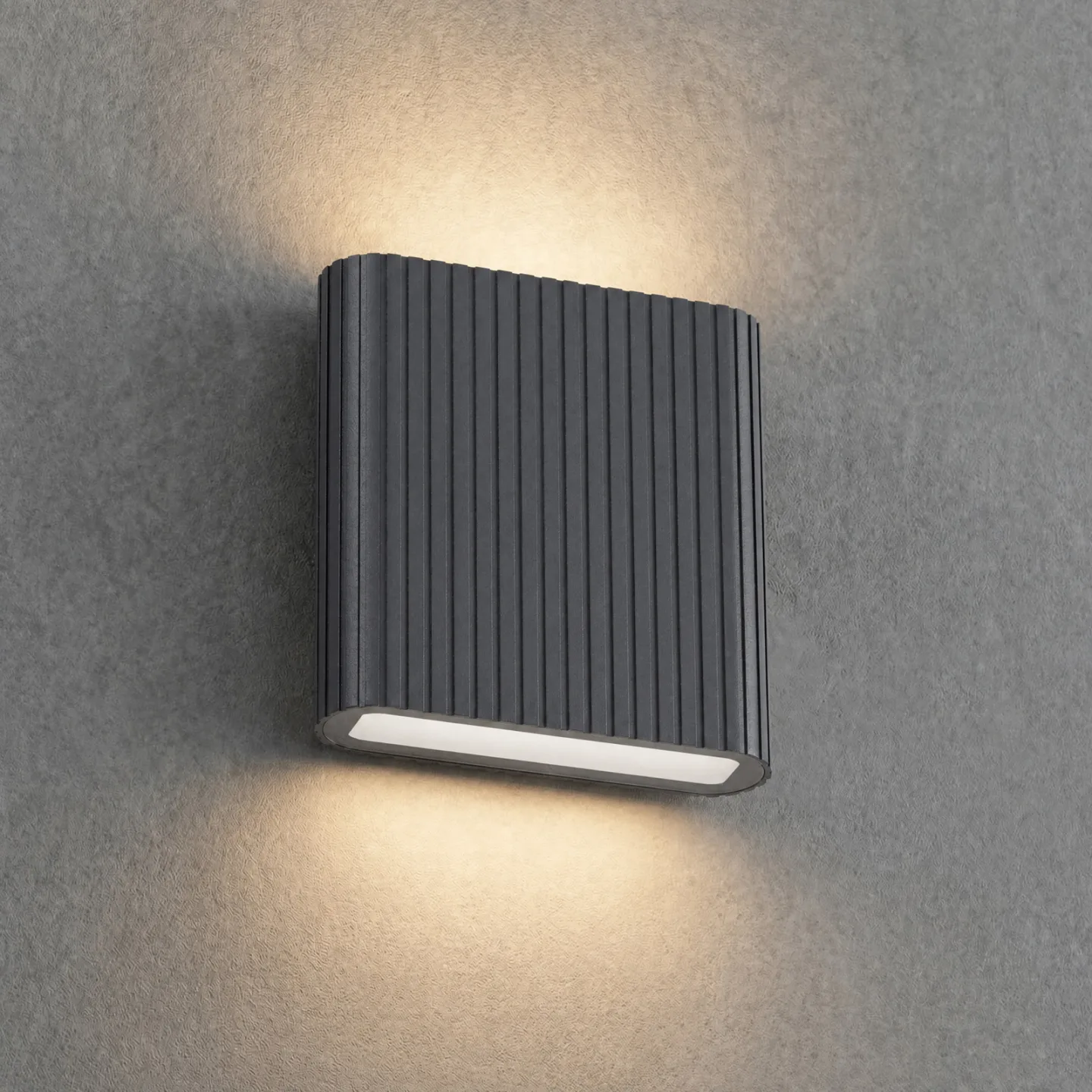 Raija udendørs LED-væglampe, antracit, 19 cm, CCT – Lucande - Moderne - Aluminium - Kantet