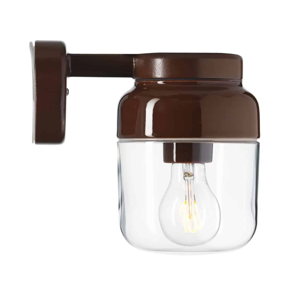 Ohm Wall 140/205 Vägglampa Brun med klarglas
