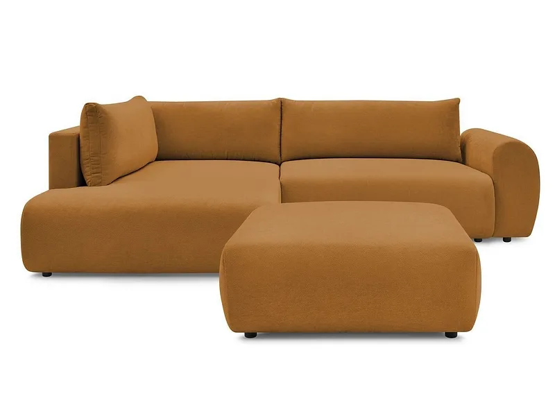 Ecksofa mit Hocker BOBOCHIC LUCIEN Stoff gelb