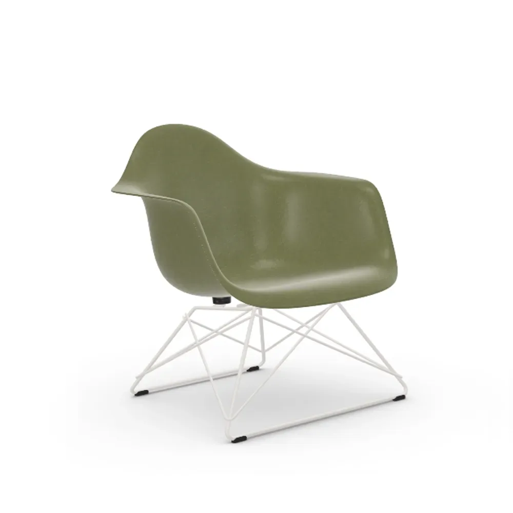 Vitra Eames fiberglass armchair LAR fåtölj Sea foam green-White