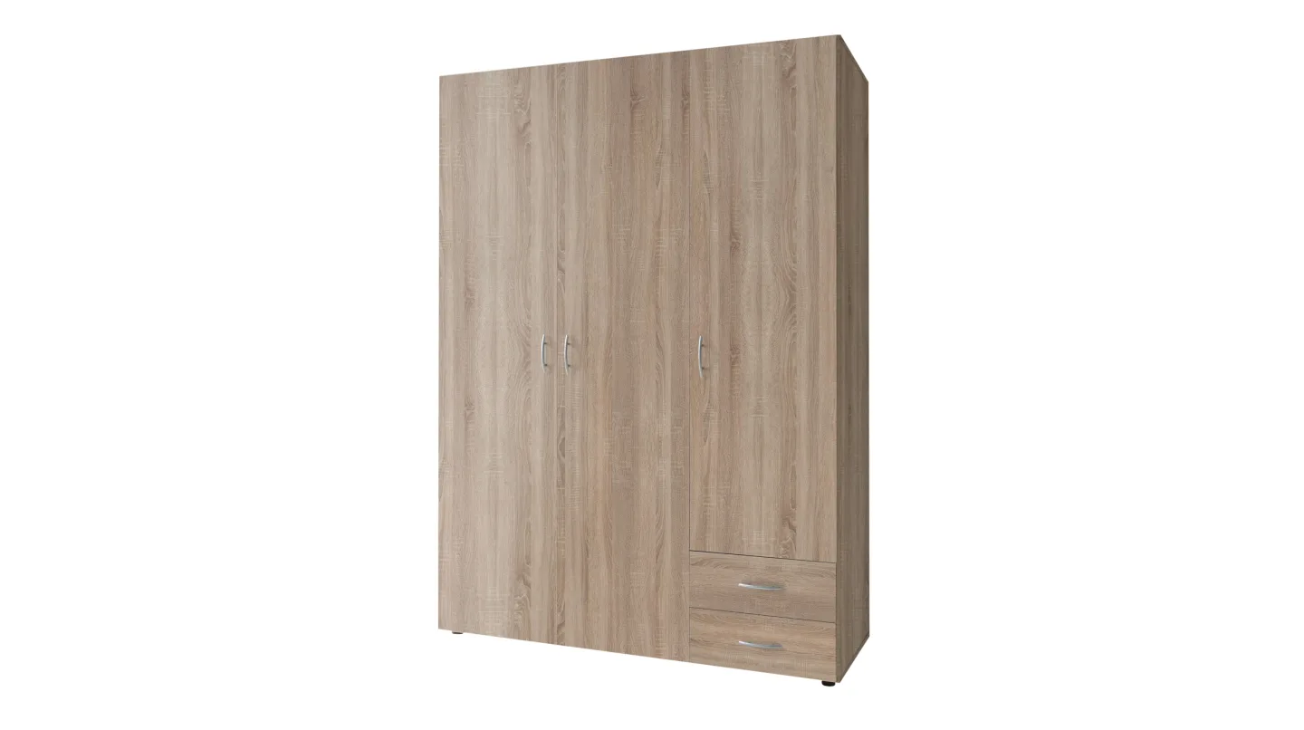 Kleiderschrank Sonoma Eiche - 120 cm - 3-türig - BASE