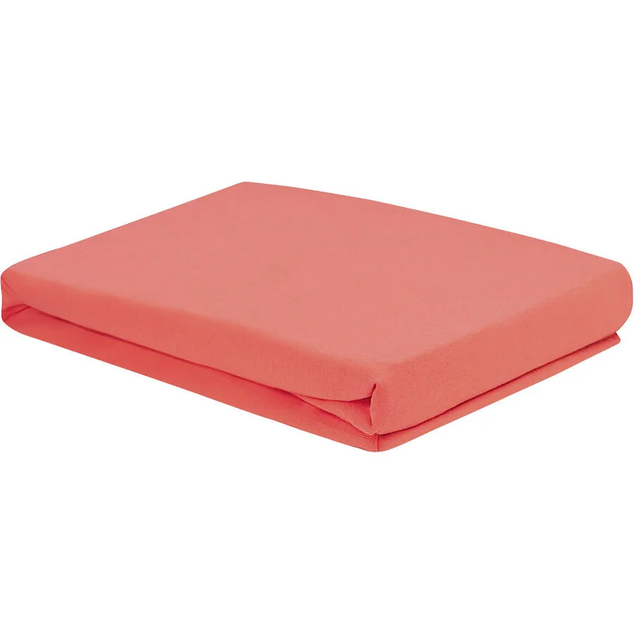 Fixleintuch Esprit Uni Korallenrot Baumwolle 180 x 200 cm - Material: 97% Baumwoll-Jersey, 3% Elasthan