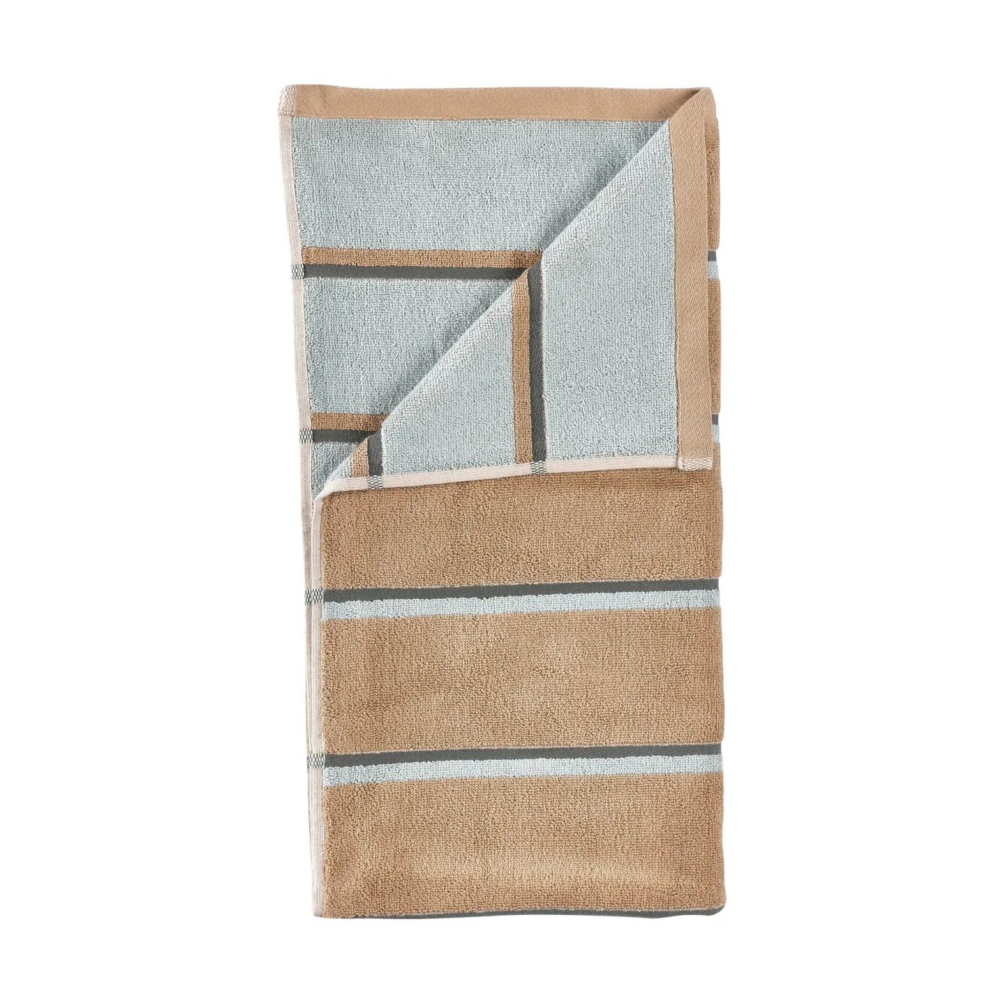 Zone Denmark Sauna Handtuch Camel-ice blue-olive green, 50x100 cm