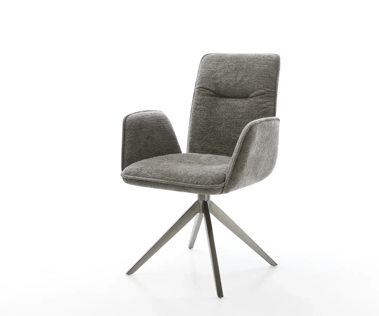 Drehstuhl Vinja-Flex Bouclé Soft Schlamm Kreuzgestell breit Graphit 360° drehbar Wippfunktion