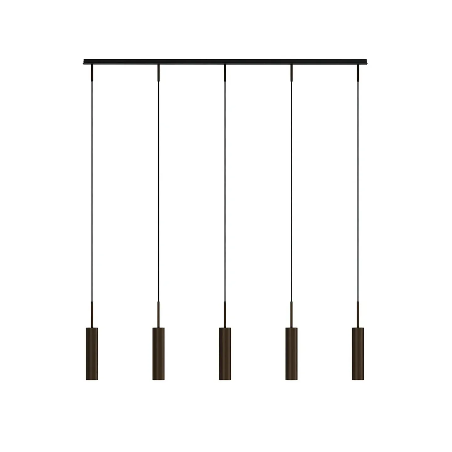 Tubulaire Rail 5 Pendelleuchte Alu/Anodized Bronzed - Audo Copenhagen - Esszimmer - Design - Aluminium - Mit Schirm