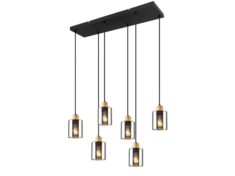 Hängelampe GLOW 18x120cm 6x27W schwarz