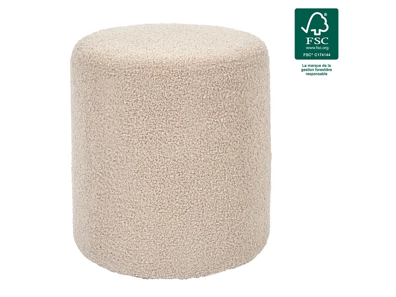 Hocker HOME DECO FACTORY ENZO 35x35x35cm polyester beige