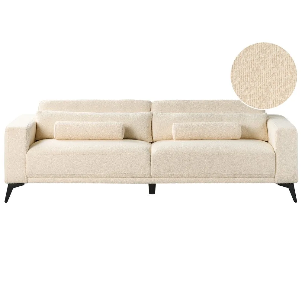 3-sits soffa Ange - Vit, Svart/Bouclé