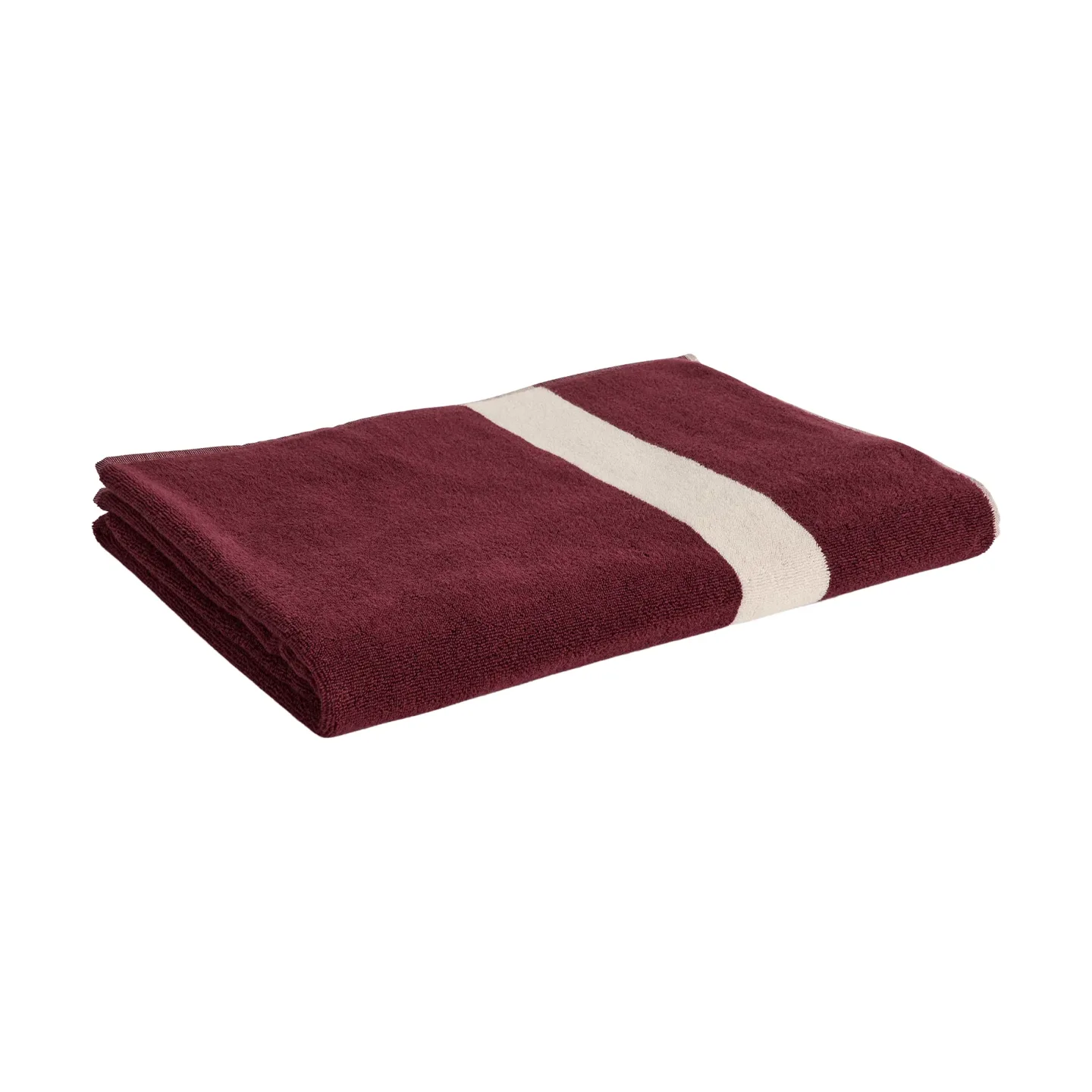 HAY Stripe handduk Burgundy, 100x150 cm