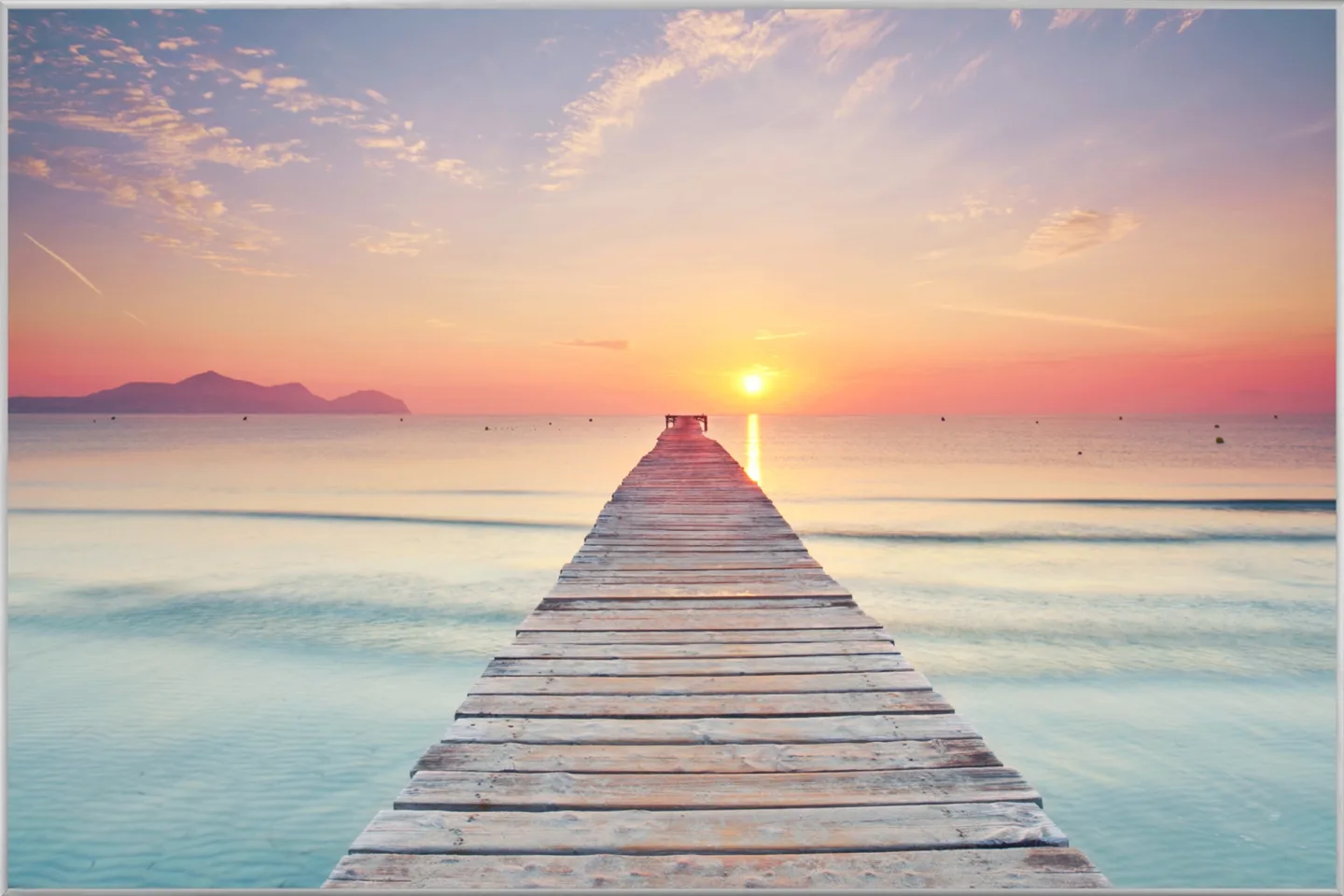 image LAND Bild mit Rahmen Steg Bei Sonnenuntergang | Schubiger Möbel