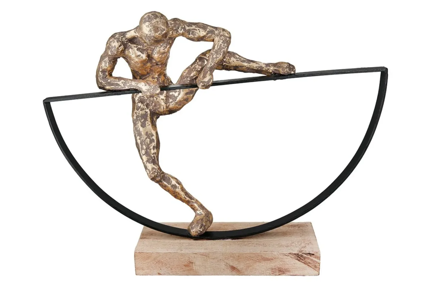 Gilde Figur Lifting, Mannmotiv, Bronze H: 32 cm | Schubiger Möbel