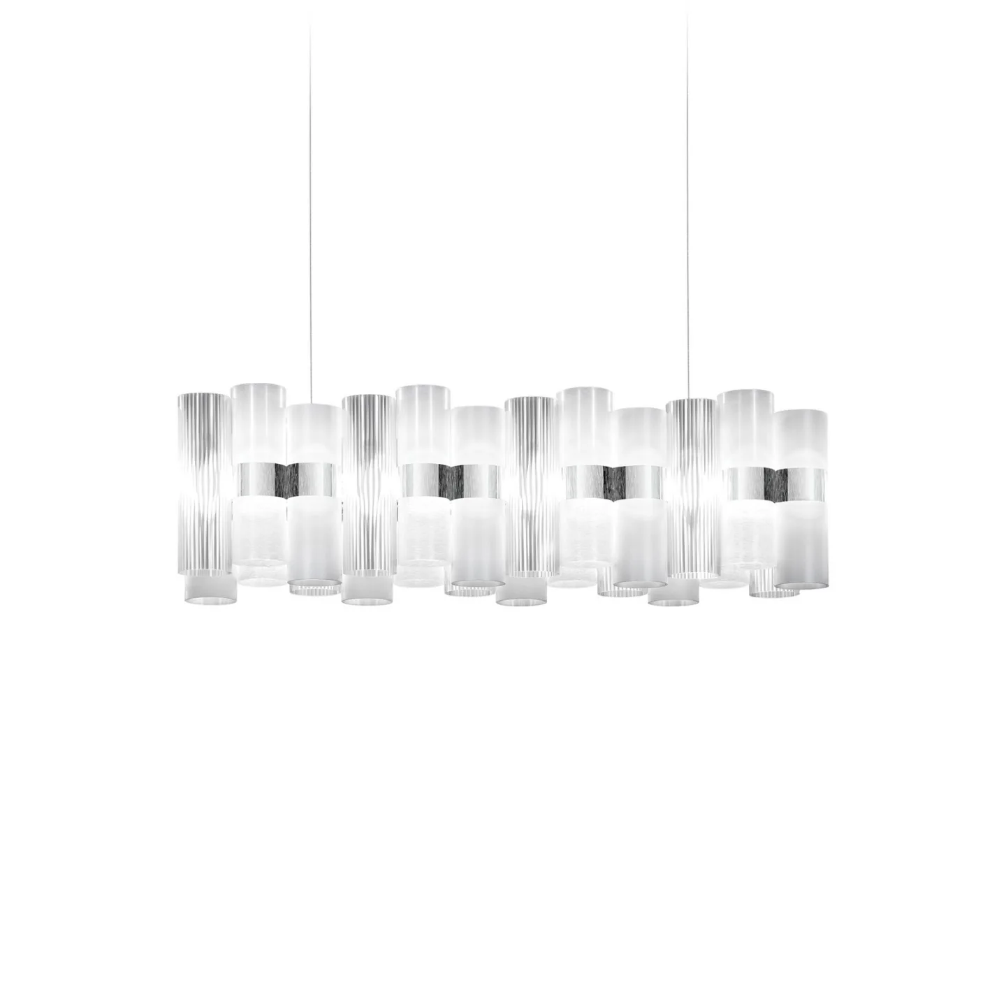 LED-hængelampe La Lollo, hvid, 100 cm - Slamp - Stue - Design - Plastik - Med skærm