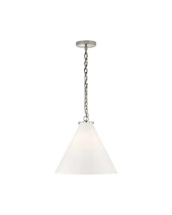 Katie Conical Pendant Polished Nickel/White