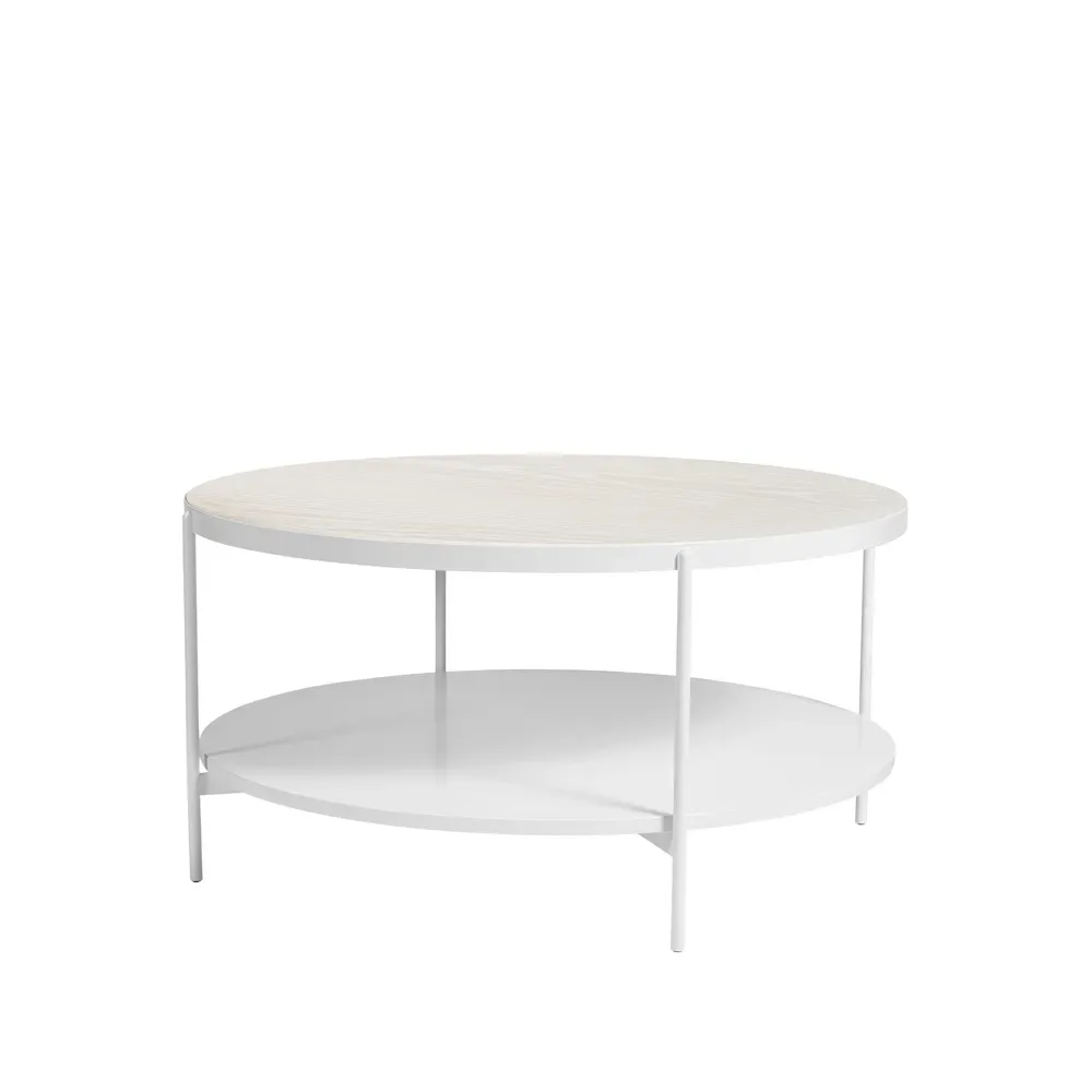 SMD Design Lene Couchtisch Weiß, Eschenfurnier weiß pigmentiert