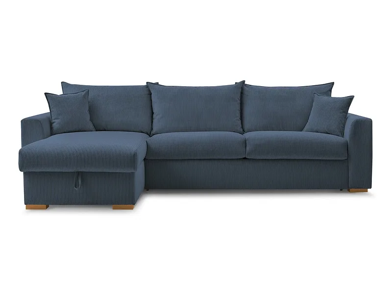 Ecksofa BOBOCHIC AUGUSTIN Cord-Stoff dunkelblau