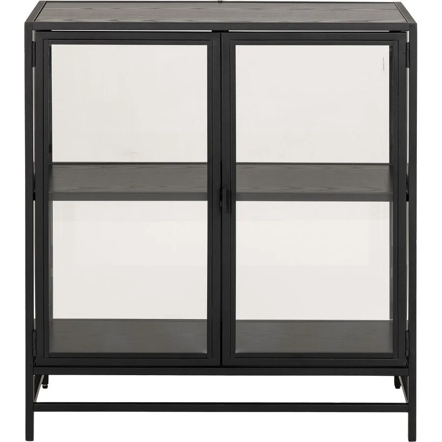 Vitrine Quinto schwarz Metall/Glas B 77 cm H 86.4 cm
