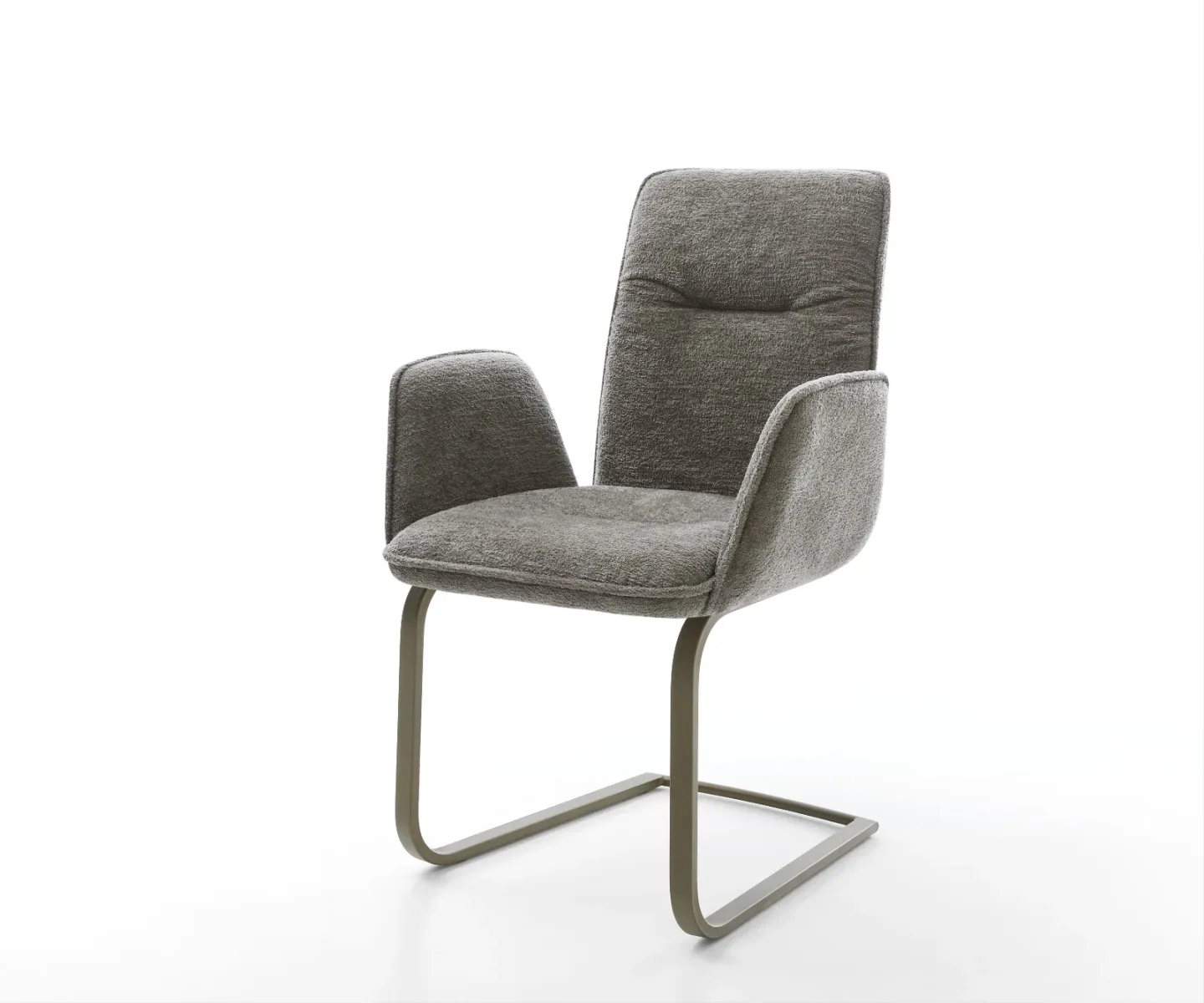 Freischwinger Vinja-Flex Bouclé Soft Schlamm Freischwinger flach Effektfinish Titan